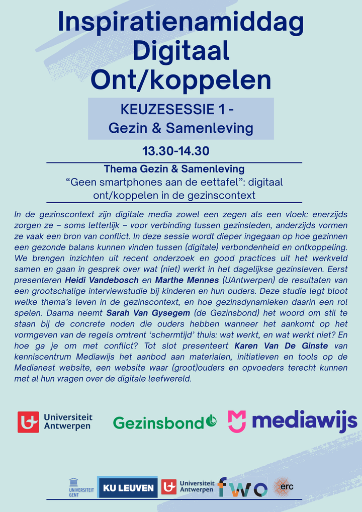 Keuzesessie 1 - Gezin & Samenleving