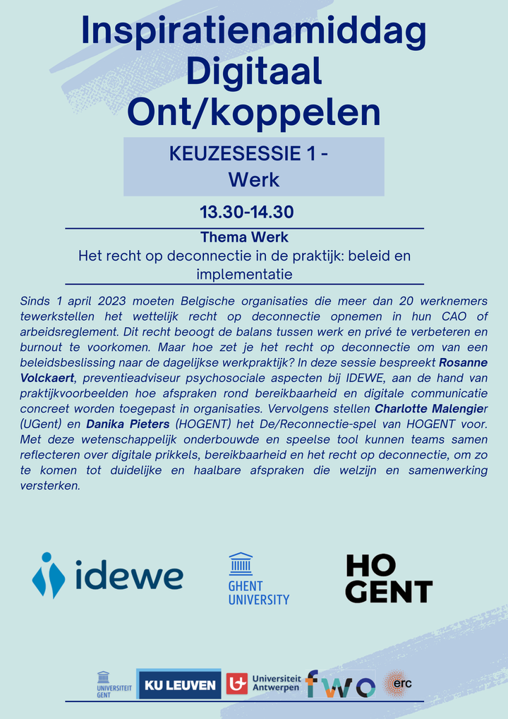 Keuzesessie 1 - Werk